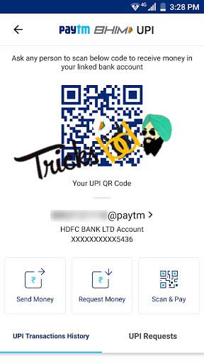 Paytm BHIM UPI QR code